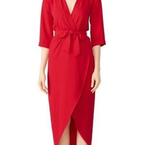 Amanda Uprichard Red Timless Wrap Dress